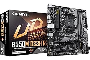 GIGABYTE TECHNOLOGY GIGABYTE B550M DS3H R2 Placa Base - Procesadores AMD Ryzen 5000, VRM de 5+3 Fases, hasta 4733 MHz DDR4 (O.C.), 1x M.2 PCIe 4.0 + 1x M.2 PCIe 3.0, LAN 1 GbE, USB 3.2 Gen 1