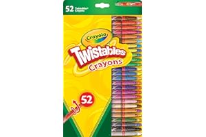 CRAYOLA Twistables Colouring Crayons - Assorted Colours (Pack of 52), Simply Twist for More Colouring Fun - No Need to Sharpen! Ideal for Kids Aged 3+