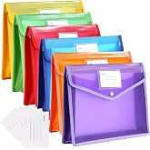 Plastic Folders A4 Document Pouches Pack of 6 Extendible | A4 Plastic Folder Folder, Folder for Office and School, A4 Plastic
