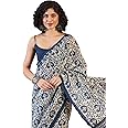 AKHILAM Women's Green Bhagalpuri Silk Geometric Printed Ready To Wear one Minute Saree With Unstitched Blouse