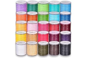 HTBAKOI Fil pour Bracelet Cordon, Fil Macramé Collier Coton Cire Cordons Cordelette Fils Ficelle Couleur pour Faire des Bracelets Attache Tetine Bresilien DIY Bijoux Perle Jade Kumihimo Shamballa