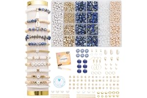 LEUYUEE Perline Per Braccialetti Kit Kit per la creazione di, per Gioielli Fai Da Te,pietre preziose naturali,per Gioielli Braccialetti Collane Anelli Orecchini
