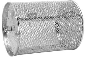 PSSOPP Kosz Rotisserie Kosz Ze Stali Nierdzewnej Piekarnik Rotisserie 360 ​​Stopni Obrotowa Klatka Piekarnika do Pieczenia Orzechy BBQ Palarnia Narzędzie