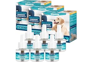 Woyamay Dog Calming Plug in Refills - 6 Pack Calming Dog Pheromones Diffuser Refills for Dog Anxiety Relief, 180 Days Dog Calming Plug in Refills to Calm Dogs, Fits All Common Diffuser Heads