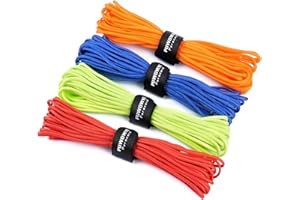 PUWOWYE 4mm Paracord 550 7 Fili Nylon Corda Tipo III Corda da Paracadute per Sopravvivenza, All'aperto, Fatto a Mano - 250kg Carico di Rottura, Ideale per Il Campeggio all'aperto e la Sopravvivenza