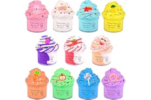 PETYUIOYU Butter Slime Kit 11 Pack, Scent, Stretchy, and Non-Sticky, with Peach Strawberry, Grape, etc. Slime Charms, Stress Relief, Educational Slime, Birthday Gifts Prize Party Favors for Girl Boys Kids 6-12