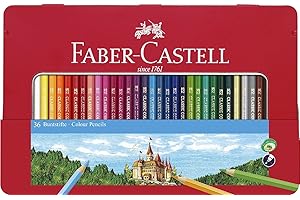 FABER-CASTELL Confezione di matite colorate multicolore custodia in metallo 36 Lápices Rosso