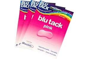 NTAYDZSW ProdBuy Limited Lot de 3 films adhésifs réutilisables Bostik Blu Tack de 48 g Each pack is approx 48g rose