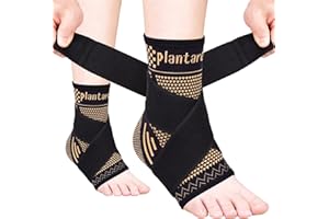 Plantarelief Kupfer Knöchelbandage Frauen Männer - Einstellbare Knöchel Hülse Kompression Unterstützung, Verstaucht Knöchel Unterstützung für Achillessehnenentzündung, Plantarfasziitis, Arthritis, XL