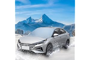 CRESBEL Osłona przedniej szyby samochodowej, osłona na przednią szybę, magnetyczna mocowanie, składana, ochrona przed lodem, ochrona przed słońcem, śniegiem, kurzem (210 x 120 cm)