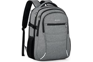 IGOLUMON Mochila Portatil Impermeable Mochila Viaje Mochila Hombre con Puerto USB Mochila Ordenador Portatil 15,6 Pulgadas Mochila para Escolares Cabina Trabajo Negocio Gris