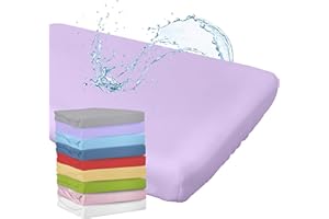 WhizProducts Spannbettlaken mit integriertem Matratzenschoner 60 x 120 cm (Flieder) für Babybett