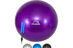 CampTeck Unisex Exercise Swiss Ball 65cm with Hand Pump for Fitness, Gym, Yoga, Pilates