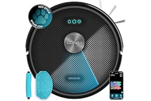 Cecotec Robot Aspirapolvere e Lavapavimenti Conga M70. Navigazione Laser, 20000Pa Pressione Aspirazione, Batteria 4500 mAh, Spazzola in Silicone Speciale Animali, Copertura fino a 180m²
