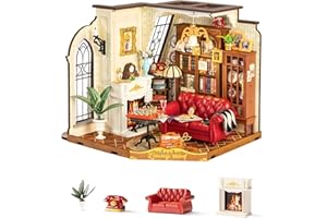 Rolife Maquetas Salón Vintage de Catherine-284 Piezas DIY Miniature House Diorama, Casas Miniaturas para Montar Puzzle 3D Madera Book Nook para Adultos Adolescentes ¡Ningún Pegamento Necesario