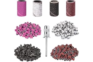 LEIKEDUN 120 Pièces Embouts Ponceuse Manchons, Embout Emeri Ongles Bandes de Ponçage Professionnelles 80# 120# 180# 240# Grain Ponceuse Emeri Rouleaux Lime Ongles pour Manucure Pédicure