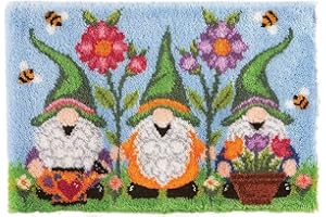 ROCKY&CHAO Set di ganci per tappeti fai da te, per adulti e bambini, per realizzare tappeti, decorazione per la casa, 60 x 40 cm (tre vecchi nani)