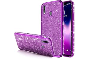 IKASUS Cover Huawei P Smart Z,Custodia Huawei P Smart Z,Ultra Sottile Bling Scintillio Lucido Glitter Diamanti Strass Placcante Morbido Silicone TPU Gel Custodia Case Cover per Huawei P Smart Z,Viola