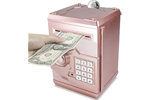 Saodom Mini Atm Piggy Bank Best Gift for kids,Money Counter Electronic Code Piggy Bank Safe Box Coin Bank for Boys Girls Password Lock Case