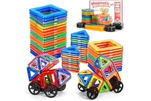 AQXONG 88Pièces Blocs de Construction Magnétiques Jouets Jouets de Construction Magnétiques Blocs de Construction Éducatifs Jouets Jouets de Construction pour Enfants Convient pour 3+ Enfants