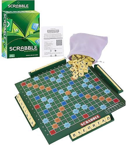 VayuSrot Scrabble Game Set, Word Building Board Game for Adults