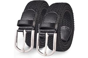 TANGCHAO 2 sztuki elastycznych pasków materiałowych, pleciony pasek dla kobiet i mężczyzn, szerokość 3,3 cm, długość regulowana, pasuje od 90 cm do 135 cm, dostępny w różnych kolorach