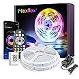 LED Strip Lights with Remote 20m, Mexllex Bluetooth RGB Color Changing LED Lights with Remote Control,Timing Function, Music Sync LED Lights for Bedroom Home Decoration LED Light Strips