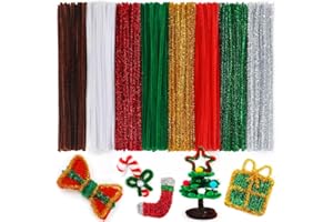 Tiehuoxia 200 PCS Pipe Cleaners, 8 Colors Christmas Pipe Cleaners for Crafts, Arts and Crafts Supplies for DIY, Decorations