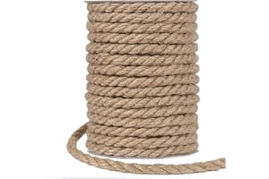 Tenn Well 10mm Juteseil, 15M Dickes Jute-Schnur Garten Kordel für DIY Katzenkratzbaum, Dekoration Gartenarbeit, Bündeln und Basteln (Braun)