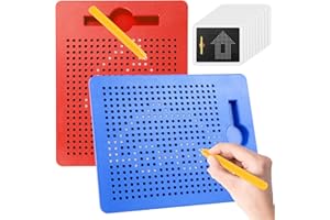SULOLI Magnetische Zeichentafel,2 Stück Zaubertafel,Pädagogisches Zeichentablett,Magnet Spiel mit Kugeln und magnetischem Stift für Kinder Schul Familie
