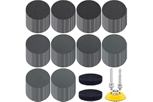 SIQUK 200 Piezas Disco de Lijas 50mm Papel de Lija Seco Húmedo Discos Hook and Loop Grano 180/240/320/400/600/800/1000/2000/3000/5000 Papel de Lija Redonda para Pulir Madera Faros Coche