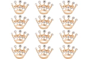 FOMIYES 12Pcs Tiara Spilla Pin Corsage Crystal Diamante Gioielli Vintage Lucido Elegante Spilla Spilla per Partito Matrimonio Donne Decorazione Ragazza (Oro)