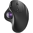 Nulea M501 Wireless Trackball Mouse, Rechargeable Ergonomic, Easy Thumb Control, Precise & Smooth Tracking, 3 Device Connection (Bluetooth or USB Receiver), Compatible for PC, Laptop, Mac, Windows.