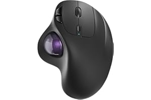 Nulea M501 Wireless Trackball Mouse, Rechargeable Ergonomic, Easy Thumb Control, Precise & Smooth Tracking, 3 Device Connection (Bluetooth or USB Receiver), Compatible for PC, Laptop, Mac, Windows.