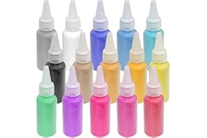 Woohome Bottiglie di Sabbie Colorate, Kit di Arti e Mestieri con La Sabbia, Kit Artistico per Pittura con Sabbia per La Decorazione di Feste, La Decorazione a Colori (15 Colore)