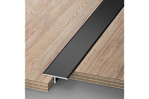 Raouoae T-Formleiste Übergangsschiene Übergangsprofil Türschwelle Für Laminat Und Parkett Door Divider Strip 100 cm Länge 3 Stück Bodenprofil Für Nahtlose Übergänge(Schwarz,Breite: 20 mm)