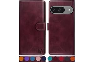 SUANPOT Funda para Google Pixel 9 5G/Google Pixel 9 Pro 6.3 con Tapa【Bloqueo RFID】de Cuero PU Cierre Magnético，Soporte Plegable，Ranura para Tarjeta Cover para Wallet Pixel9 Phone Case Vino Tinto