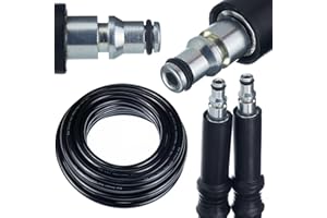 ROSFIX Manguera de alta presión de 10 m, compatible con AR Blue Clean/Michelin/Black+Decker/Mac Allister/Makita/Stanley – Quick Connect | 200 bares | Refuerzo de nailon | Capa protectora de PVC | Accesorios