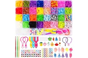 LUZOON 2500+ Elastique Bracelet, 30 Couleurs Bracelet Elastique Enfant Elastiques pour Bracelets Kit Elastiques Loom Rubber Fabrication Creation, Enfant Idee Cadeau Anniversaire