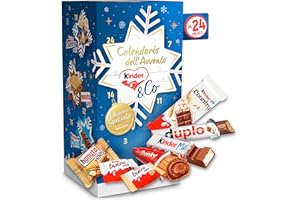 Kinder & Co - Calendario Avvento 2025, 24 Cioccolatini e Snack Assortiti Kinder & Ferrero, Edizione con Due Ricette Speciali, Idea Regalo, Confezione da 295 gr