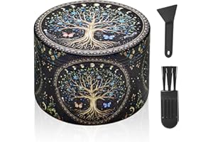 LHOEST 63 MM Grinder Metalico Molinillo Especias Sal Grinder árboles 4 Capas de Diseño Molinillo con Rascador y Cepillo de Plástico para Cocina Cocinando