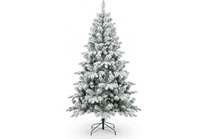 Azorex Árbol de Navidad Artificial Material PVC Soporte de Metal 150/180/210/240cm (Nevado, 150CM)