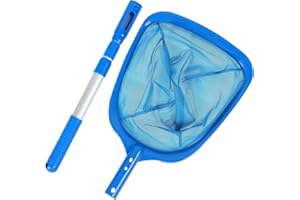 Luckits Pool Kescher Feinmaschig, Kescher für Pool Pool Kescher Set Teichnetz mit einziehbarer Stange und stabilem Rahmen, Pool Blattskimmer, Whirlpool, Spa-Blattreiniger, Feinmaschiges Netz