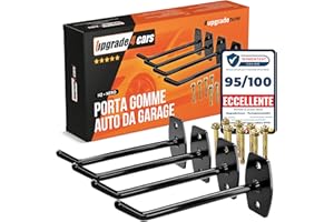 Upgrade4cars Porta Gomme Auto da Garage per 4 Pneumatici | Supporto Pneumatico da Muro | Appendi Ruote da Parete | Ganci per Appendere Pneumatici