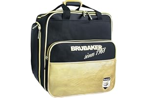 BRUBAKER 'St. Moritz' - Bolsa de Deporte - Mochila para Botas de esquí + Casco + Accesorios - Color Negro/Dorado