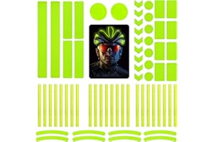 DONQL 64 PCS Pegatinas Reflectantes Bicicleta, Pegatinas Reflectantes Kit, CalcomaníAs Adhesivas De Visibilidad Nocturna, Autoadhesiva Pegatinas Reflectantes para Bicicletas, Motos, Cascos(Verde)