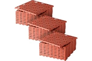 Home Hacks Garden Plastic Tiles 30x30cm Heavy Duty & Durable Interlocking Walkway Floor Path Patio Non-Slip Decking Tile Waterproof Patio Lawn Tiles for Pathway & Terrace (30x Terracotta)