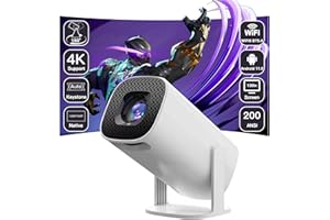 YUMCUTE HOME Mini Projector 4K 1080P Support, Smart Portable Projector WiFi6 BT 5.4 Android 11, Auto Horizontal Correction 180°Rotatable Outdoor Movie Projector Compatible with Phone