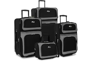 U.S. Traveler New Yorker 4-Piece Luggage Set in Black