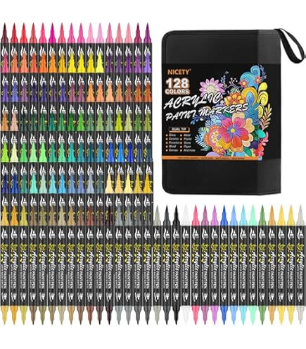 WINSONS Acrylstiften 108 Kleuren - Fijne Punt Acrylmarkers Waterbestendig & Permanent